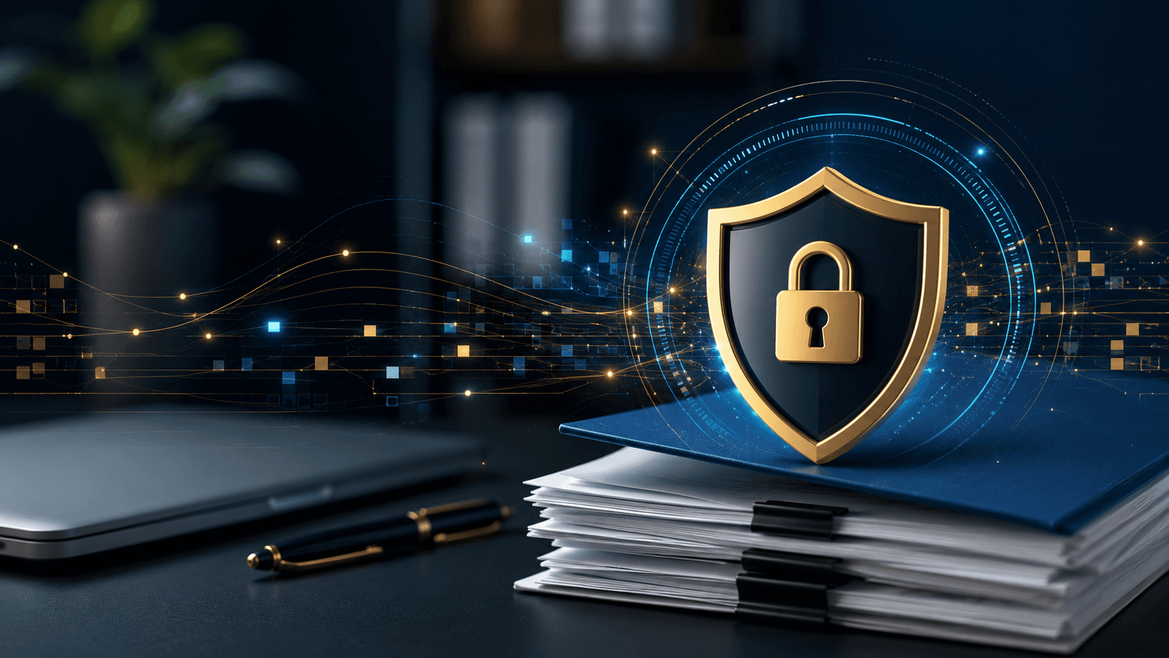 Secure document de-identification process for NDIS participant data showing safe AI use with privacy protection before processing documentation